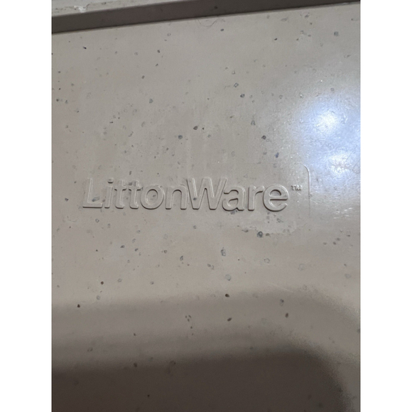 Vintage LittonWare Microwave Bacon Tray Drip Rack with Lid Speckled Beige 1980s - Picture 4 of 4